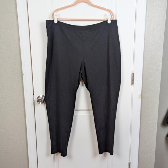 Eileen Fisher | Black Slim Ankle Ponte Pants NWT Size 2X - Picture 1 of 7